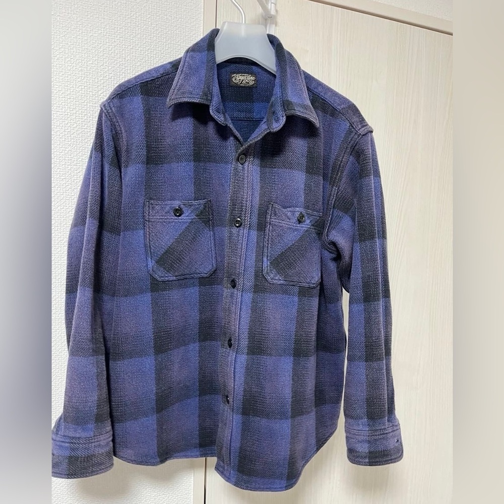 Sugar Cane Flannel Plaid Shirt Heavy Weight Cotton M